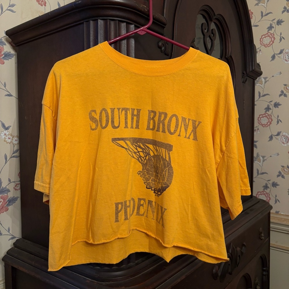 South Bronx Phoenix Graphic Crop Tee - Mustard Yellow